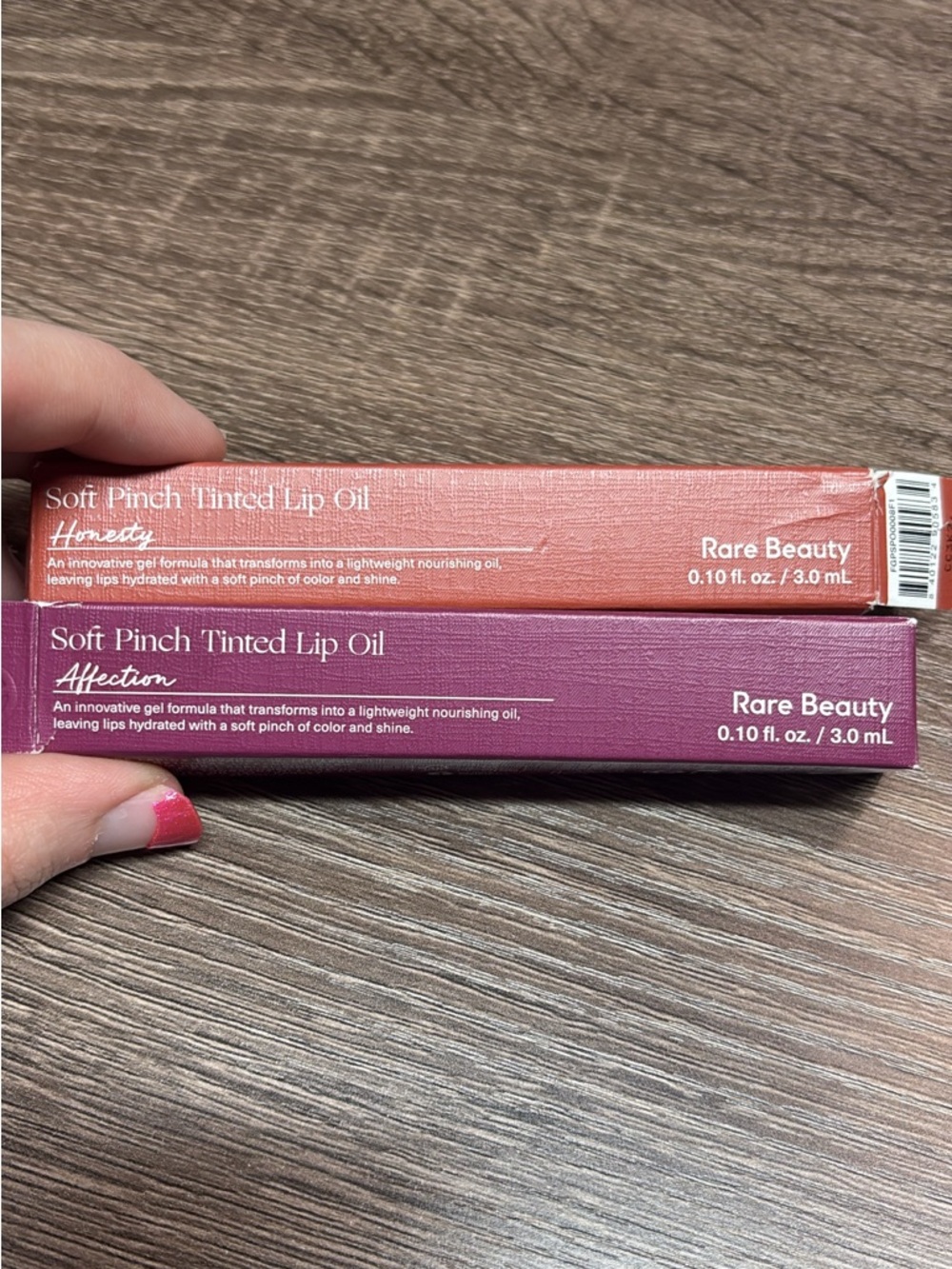 Rare Beauty Soft Pinch Tinted Lip Oil Duo — Honesty (peach) & Affection (mauve)